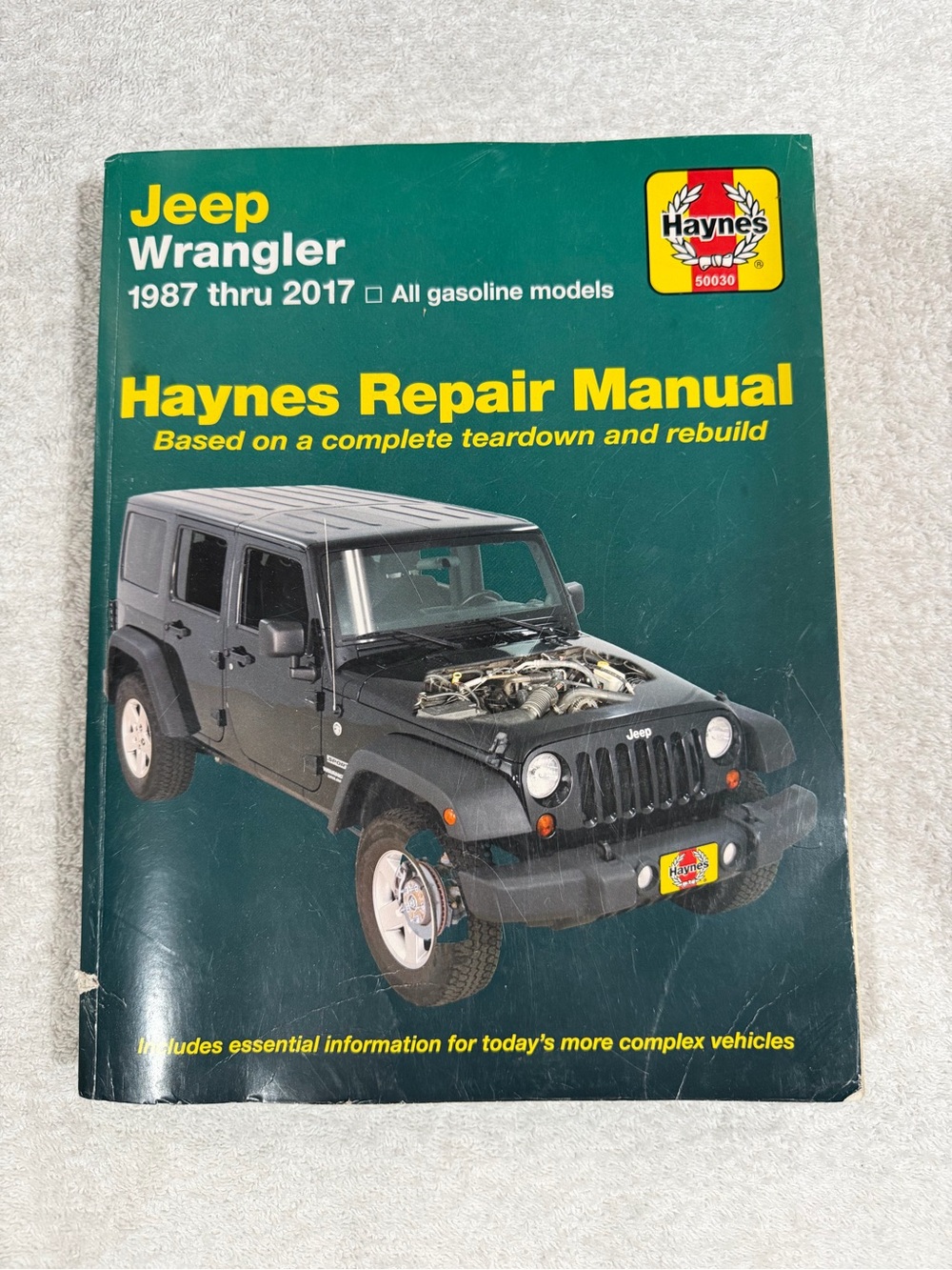 Haynes Repair Manual Jeep Wrangler 1987-2017 Teardown Rebuild ISBN 1-62092-284-3